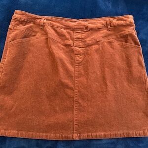 Tribal rust colored corduroy skirt